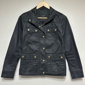 J.Crew Womens Downtown‎ Field Jacket Size XS Coated Cotton City Trench Travel